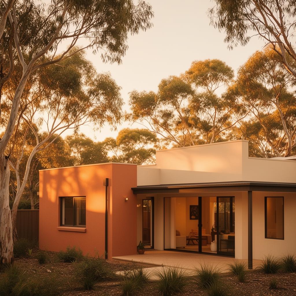 A warm, inviting Australian home at golden hour